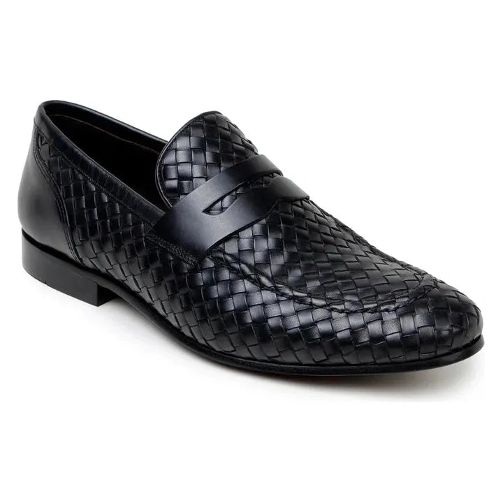 Eleganckie czarne penny loafers Belvedere Luca Włoska skóra stylowe wsuwane buty dla mężczyzn